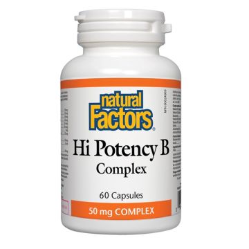 Natural Factors Hi Potency B Complex за облекчаване на стреса 50 мг х 60 капсули