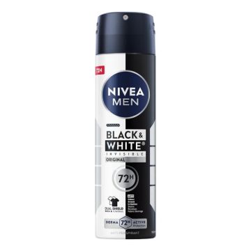 Nivea Мen Black & White Invisible Original Дезодорант спрей против изпотяване за мъже 150 мл