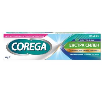 Corega Екстра силен Фиксиращ крем за зъбни протези със свеж вкус 40 гр