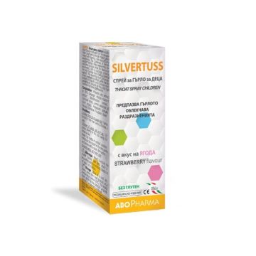 AboPharma Silvertuss Спрей за гърло за деца с вкус на ягода 30 мл
