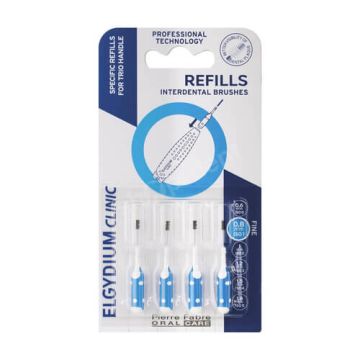Elgydium Clinic Trio Refill Пълнител за интердентални четки за тесни пространства син 0.8 мм