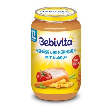 Bebivita пюре зеленчуци, спагети и пилешко 12М + 250 гр