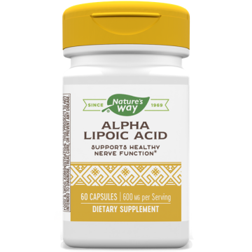 Nature's Way Alpha-Lipoic Acid Алфа-липоева киселина за контрол върху нивата на кръвната захар 200 мг х60 капсули