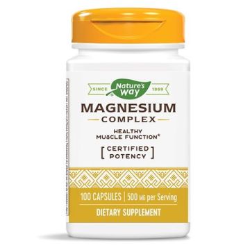 Nature's Way Magnesium Complex Магнезий комплекс за здрави кости, зъби и мускули 500 мг 100 капсули