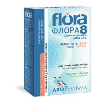 AboPharma Flora 8 Синбиотик за деца и възрастни сашета х 6 бр