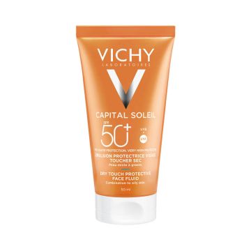 Vichy Capital Soleil Слънцезащитен матиращ флуид за лице за комбинирана до мазна кожа SPF50 50 мл