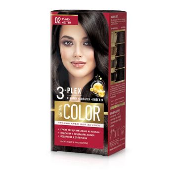 Color 3-Plex Трайна крем боя за коса Цвят №02 Тъмен кестен