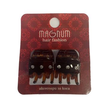 Magnum Hair Fashion 350 Щипка за коса кафява 2 бр