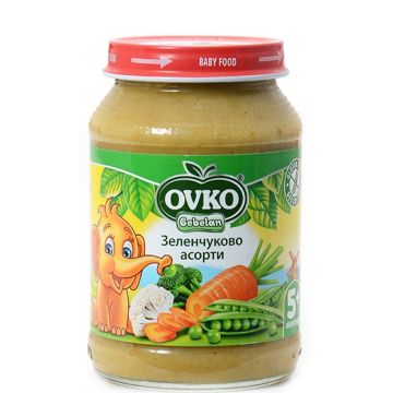 Bebelan Ovko Зеленчуково асорти Пюре 5М+ 190 гр 