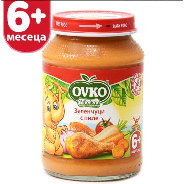 Bebelan Ovko Зеленчуци с пиле 6М+ 190 гр 