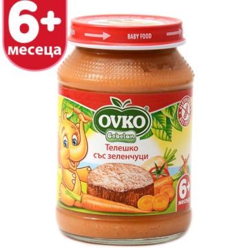 Bebelan Ovko Телешко със зеленчуци 6М+ 190 гр 