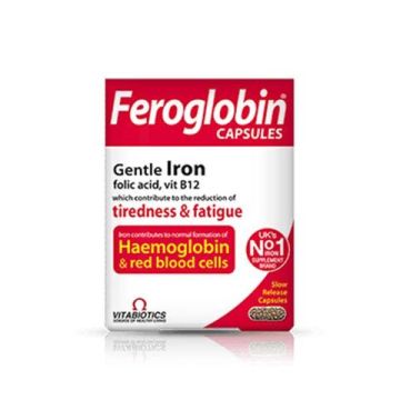 Feroglobin B12 с желязо за нормална кръвотворна функция x 30 капсули Vitabiotics 