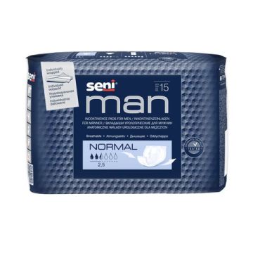 Seni Man Normal Урологични подложки за мъже 2 капки х 15 бр