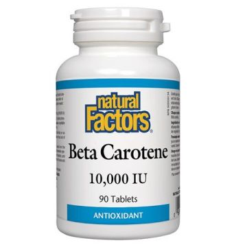 Natural Factors Beta Carotene за зрението, кожата и имунитета 10000 IU х 90 таблетки