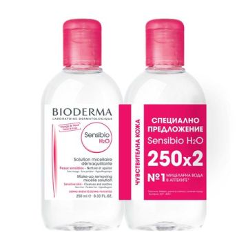 Bioderma Sensibio Мицеларна вода за чувствителна кожа 2 х 250 мл Комплект