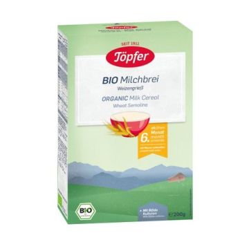 Topfer Bio Млечна био каша с пшеничен грис 6M+ 200 гр 