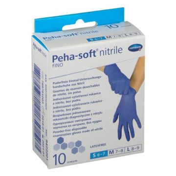 Hartmann Peha-soft Nitrile Fino Еднократни нитрилни ръкавици без латекс и талк Размер S х10 бр