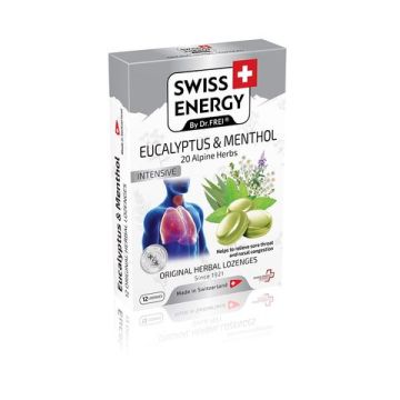 Swiss Energy Пастили с 20 билки, евкалипт и ментол х12 бр
