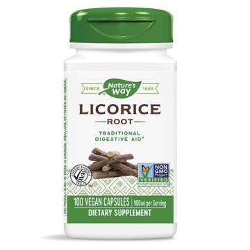 Nature's Way Licorice Root Корен от Женско биле за добро храносмилане 450 мг х100 V капсули