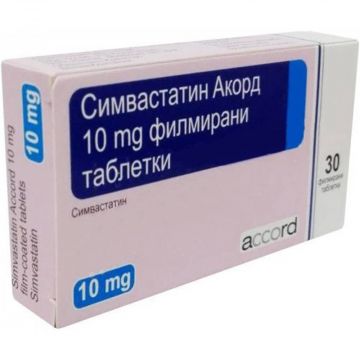 Симвастатин 10 мг х 30 таблетки Accord