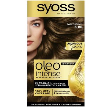 Syoss Oleo Intense Дълготрайна безамонячна крем боя за коса 5-86 Сладко кафяв