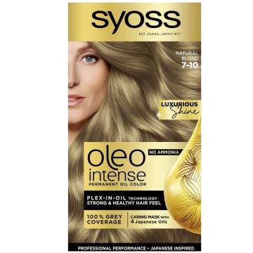 Syoss Oleo Intense Дълготрайна безамонячна крем боя за коса 7-10 Естествено рус