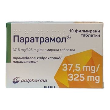 Паратрамол 37.5 мг/325 мг х 10 таблетки Polpharma