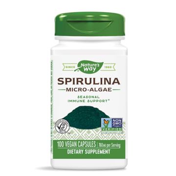 Nature's Way Spirulina Micro Algae при слаб имунитет и умора 380 мг х100 капсули