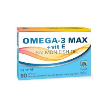 Omega-3 Max + Vit E За сърдечно-съдовата и нервна система х 60 капсули Magnalabs