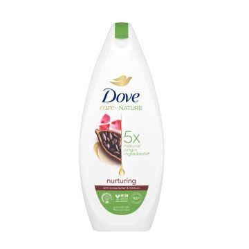 Dove Care by Nature Подхранващ душ гел за тяло с какао и хибикус 225 мл