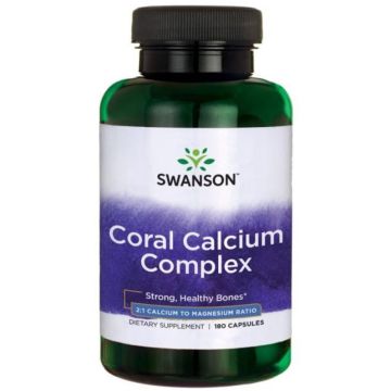 Swanson Coral Calcium Complex Калциев Комплекс от Коралови Водорасли за костите х180 капсули