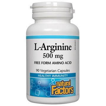 Natural Factors L- Arginine за укрепване на мускулатурата 500 мг х 90 капсули