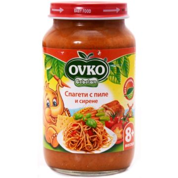 Ovko Bebelan Спагети с пиле и сирене 8М+ 220 гр 