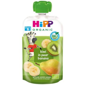 Hipp Organic забавна закуска круша, банан и киви 6М+ 100 г