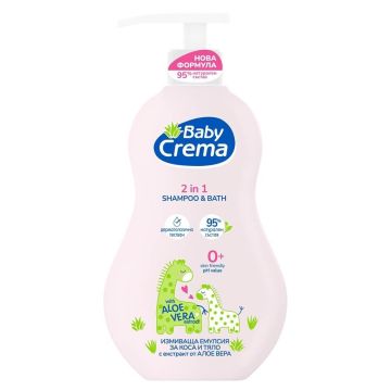 Baby Crema Измиващ гел 2 в 1 с алое вера 0М+ 400 мл