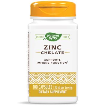 Nature's Way Zinc Chelate Цинк за силен имунитет, жизненост и тонус 30 мг 100 капсули