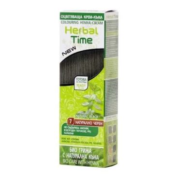Herbal Time Оцветяваща крем - къна за коса Цвят 07 Натурално черен 75 мл