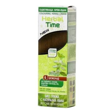 Herbal Time Оцветяваща крем-къна за коса Цвят 06 Шоколад 75 мл