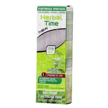 Herbal Time Оцветяваща крем-къна за коса Цвят 01 Сребристо рус 75 мл