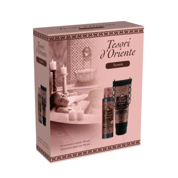 Tesori d'Oriente Hammam Дезодорант спрей за жени 150 мл + Tesori d'Oriente Hammam Душ-крем за тяло с масло от арган 250 мл Комплект