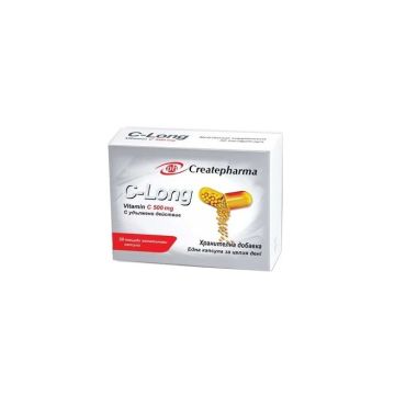 C-Long Витамин C 500 мг х 30 капсули Createpharma