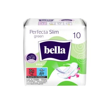 Bella Perfecta Slim Green Ултра тънки дамски превръзки с крилца х 10 бр