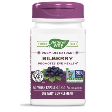 Nature's Way Bilberry Черна боровинка и Бъз за подкрепа на зрението 200 мг х60 V капсули