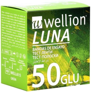 Wellion Luna Chol Тест ленти за измерване на кръвна захар 50 бр