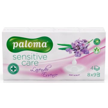 Paloma Sensitive Care Носни кърпи лавандула 8 бр 
