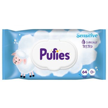 Pufies Sensitive Бебешки мокри кърпички за чувствителна кожа 64 бр