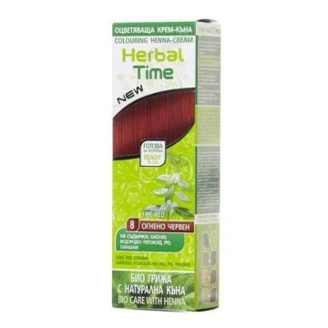 Herbal Time Оцветяваща крем-къна за коса Цвят 08 Огнено червен 75 мл