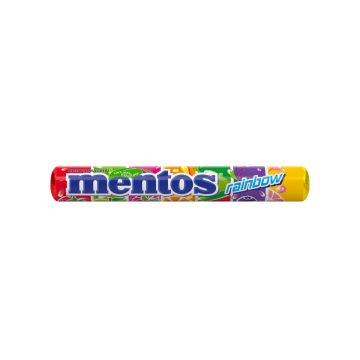 Mentos Ментос Бонбони рейнбоу с вкус на диня, ягода, ябълка, портокал, малина, грейпфрут и боровинка 38 г