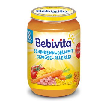 Bebivita пюре паста с шунка и зеленчуци 8М+ 220 гр