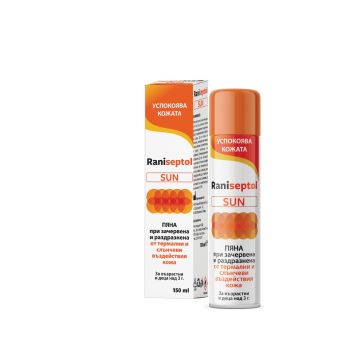NaturProdukt Raniseptol Sun Пяна с пантенол при зачервена и раздразнена кожа 150 мл 